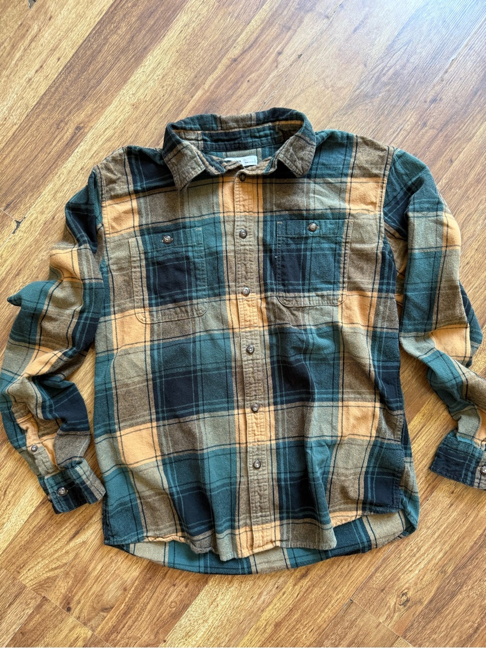 Sonoma Teal & Yellow Plaid Button-Down Shirt - Picture 2 of 12